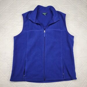 L.L. Bean Blue Fleece full zip‎ vest size XXL Tall